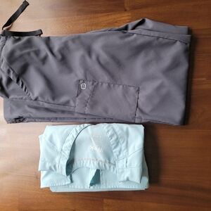 Gray and Light Blue Scrub Set